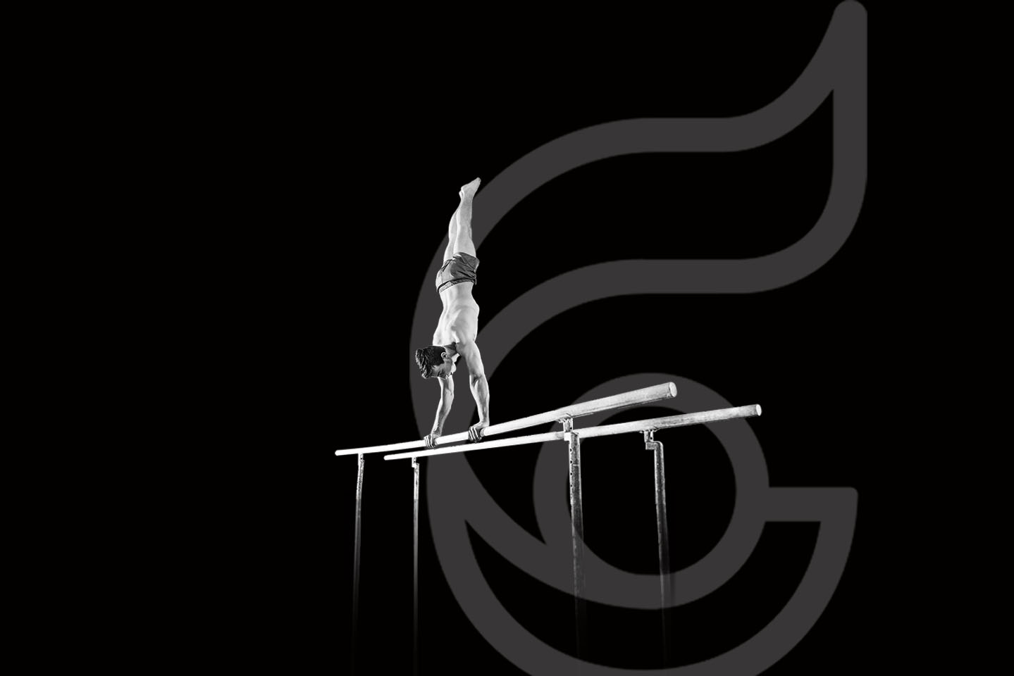 gymnast on parallel bars